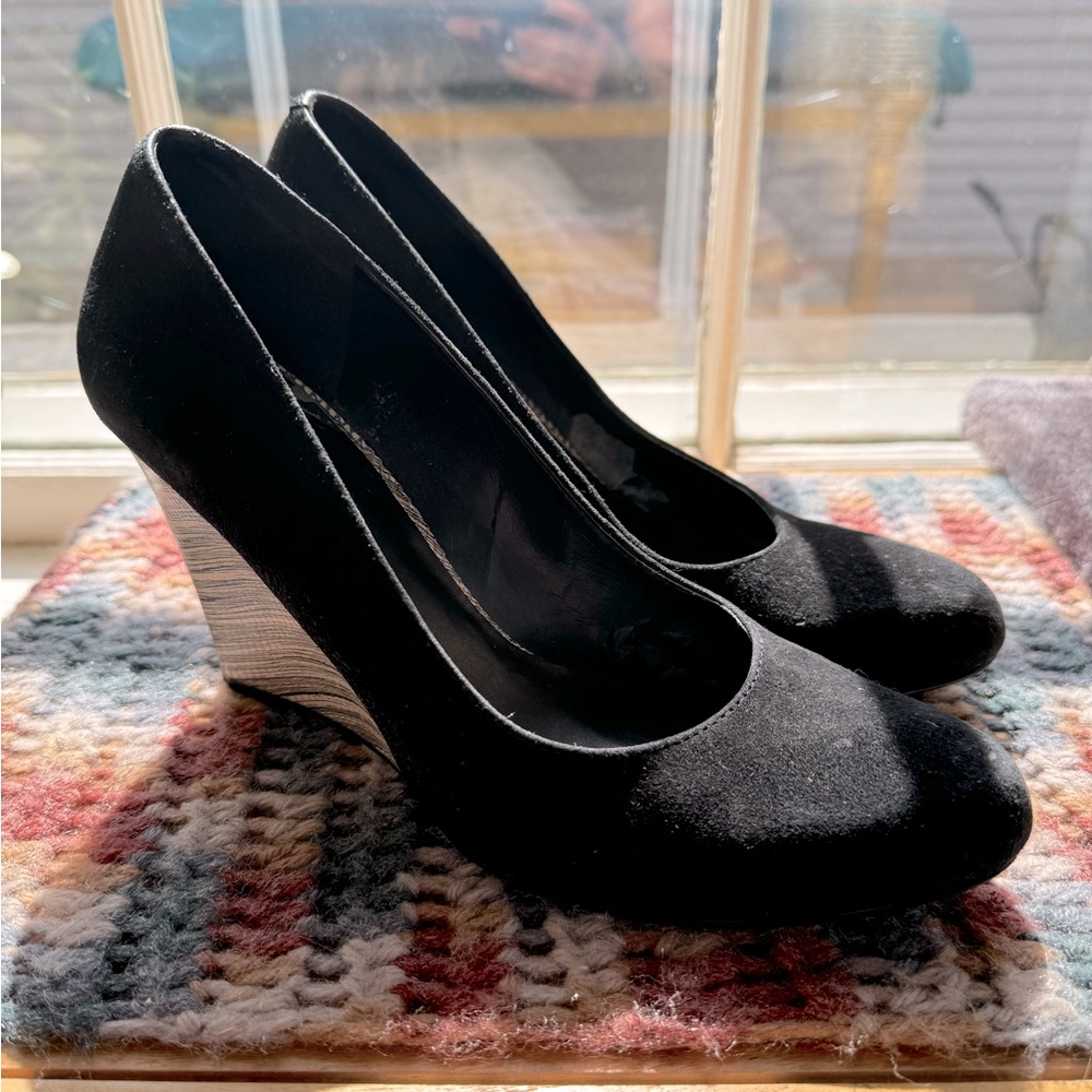Nine West suede wedge heels